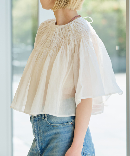 IENA LA BOUCLE(イエナラブークル)の「IENA LA BOUCLE ハンドタックボレロブラウス(シャツ/ブラウス・レディース・ホワイト・FREE)」の7枚目の写真