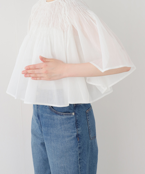 IENA LA BOUCLE(イエナラブークル)の「IENA LA BOUCLE ハンドタックボレロブラウス(シャツ/ブラウス・レディース・ホワイト・FREE)」の13枚目の写真