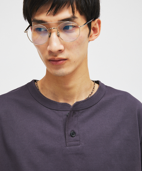 JOURNAL STANDARD(ジャーナルスタンダード)の「シルケット 2ボタン ヘンリネック Tシャツ(Tシャツ/カットソー・メンズ・ブラック/ホワイト/ブラック系その他/コバルトブルー/ベージュ系その他・MEDIUM/LARGE)」の10枚目の写真