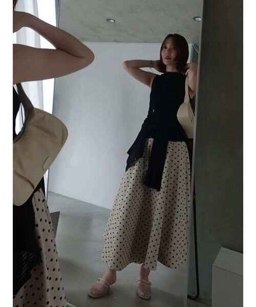 LAGUNAMOON(ラグナムーン)の「ドットアシメフレアスカート(スカート・レディース・ベージュ/ブラウン・SMALL/MEDIUM)」の18枚目の写真
