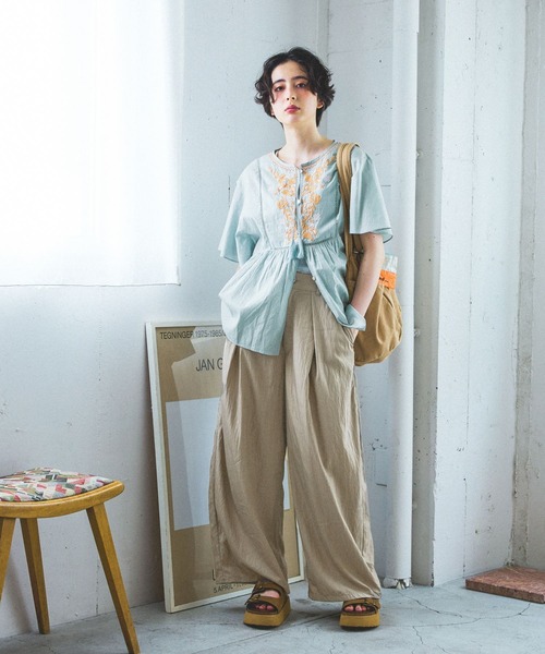 niko and...(ニコアンド)の「2WAYエアリーワイドパンツ(その他パンツ・レディース・ブラック/モカ/ブラウン・MEDIUM/LONG)」の10枚目の写真