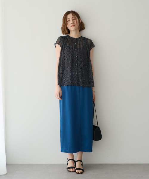 YECCA VECCA（イェッカヴェッカ）の「シアードット柄ブラウス（シャツ/ブラウス・レディース・ブラック/オフホワイト・FREE）」の21枚目の写真