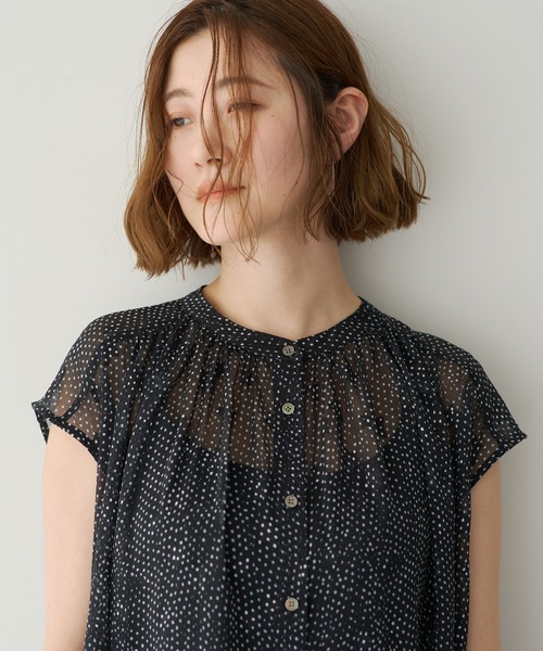 YECCA VECCA（イェッカヴェッカ）の「シアードット柄ブラウス（シャツ/ブラウス・レディース・ブラック/オフホワイト・FREE）」の18枚目の写真