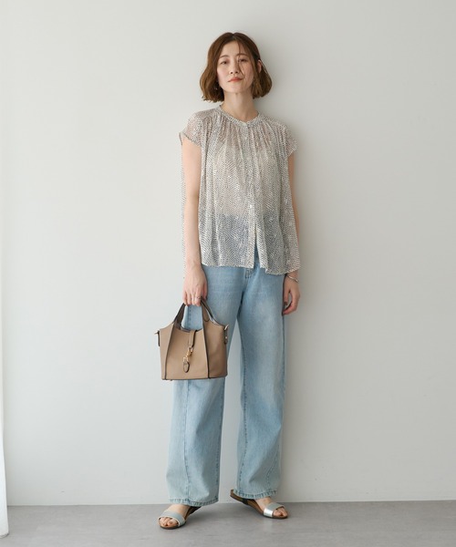 YECCA VECCA（イェッカヴェッカ）の「シアードット柄ブラウス（シャツ/ブラウス・レディース・ブラック/オフホワイト・FREE）」の9枚目の写真