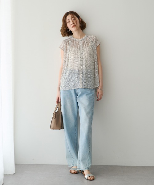 YECCA VECCA（イェッカヴェッカ）の「シアードット柄ブラウス（シャツ/ブラウス・レディース・ブラック/オフホワイト・FREE）」の10枚目の写真