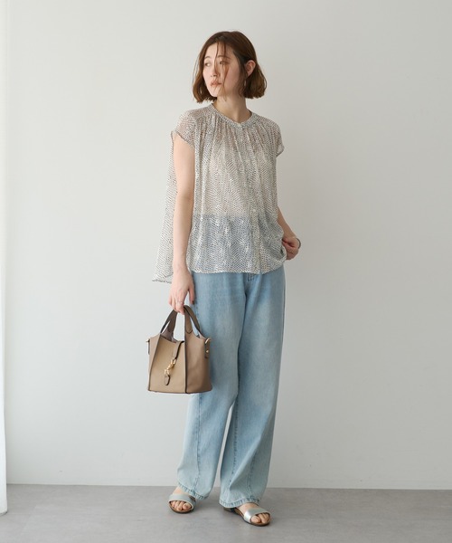 YECCA VECCA（イェッカヴェッカ）の「シアードット柄ブラウス（シャツ/ブラウス・レディース・ブラック/オフホワイト・FREE）」の11枚目の写真