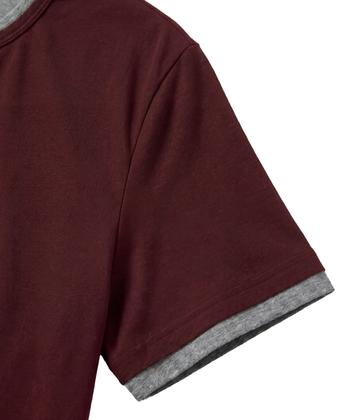 IDWS(アイドンワナセル)の「Layered Henley Neck T-Shirt Burgundy(Tシャツ/カットソー・レディース・その他・1/2/0)」の5枚目の写真