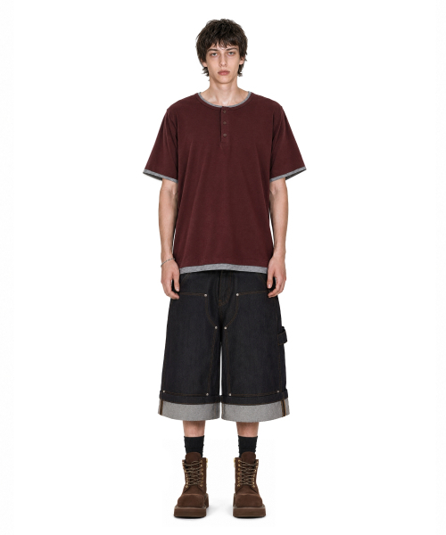 IDWS(アイドンワナセル)の「Layered Henley Neck T-Shirt Burgundy(Tシャツ/カットソー・レディース・その他・1/2/0)」の8枚目の写真