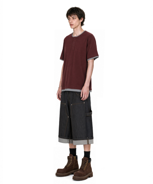 IDWS(アイドンワナセル)の「Layered Henley Neck T-Shirt Burgundy(Tシャツ/カットソー・レディース・その他・1/2/0)」の10枚目の写真