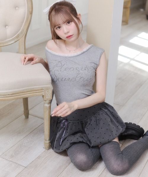 Rmine(アールマイン)の「ドット リボン付き バルーンスカート (スカパン付き)(スカート・レディース・ホワイト/ブラック/グレー・MEDIUM/SMALL)」の10枚目の写真