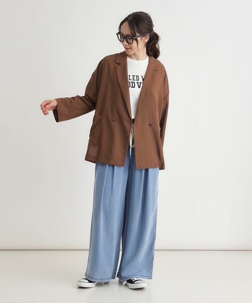 HONEYSUCKLE ROSE（ハニーサックルローズ）の「シアージャケット（テーラードジャケット・レディース・ダークブラウン/ブラック/アイボリー・04）」の13枚目の写真