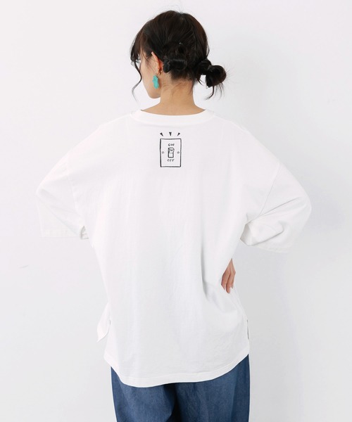 ScoLar Parity(スカラーパリティ)の「362125:やる気でないクマ柄Tシャツ(Tシャツ/カットソー・レディース・レッド/オフホワイト/ブラック/ネイビー・M)」の8枚目の写真