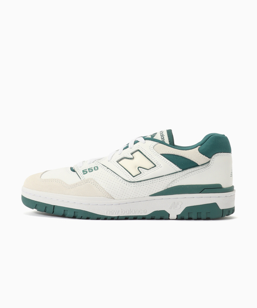 NEW BALANCE(ニューバランス)の「New Balance / ニューバランス BB550(スニーカー・メンズ・ホワイト/グリーン・28cm/27.5cm/26cm/27cm/28.5cm/26.5cm)」の2枚目の写真