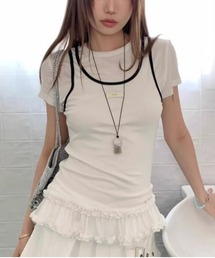 【MASHIRO】レイヤードタンクトップTシャツ YOUARE TeeTankTop(MA/EK164)