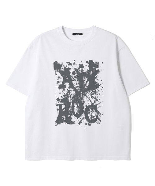 ADHOC(アドホック)の「男女共用スプラッターグラフィックTシャツ (4 COLOR) (HC6STA6)(Tシャツ/カットソー・メンズ・ライトベージュ/オフホワイト/チャコールグレー/ブラック・90/95/100/105)」の2枚目の写真