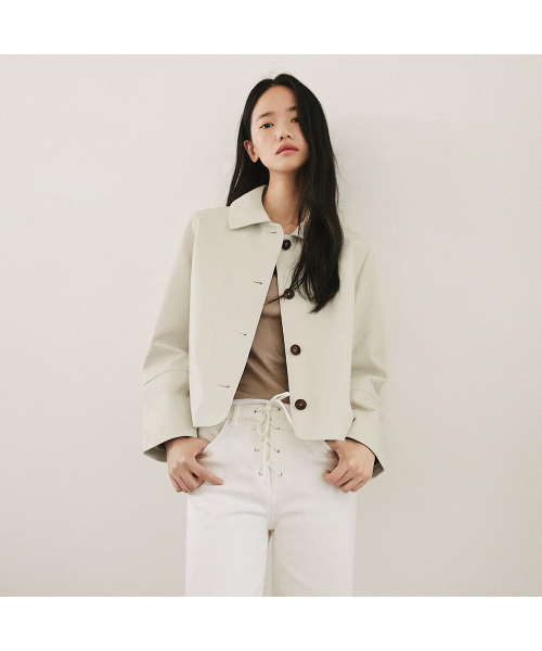 LEFTSEOUL（レフトソウル）の「ラムスキンベーシックジャケット[アイボリー]（ライダースジャケット・レディース・その他・SMALL/MEDIUM）」の3枚目の写真