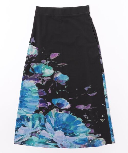 antiqua(アンティカ)の「水彩花柄スカート(スカート・レディース・アイボリー/ブラック・ONESIZE)」の2枚目の写真