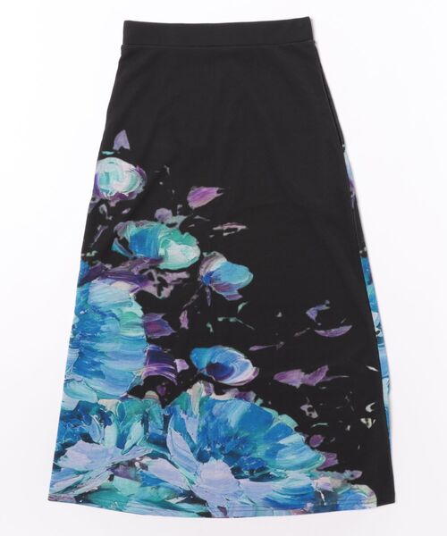 antiqua(アンティカ)の「水彩花柄スカート(スカート・レディース・アイボリー/ブラック・ONESIZE)」の3枚目の写真