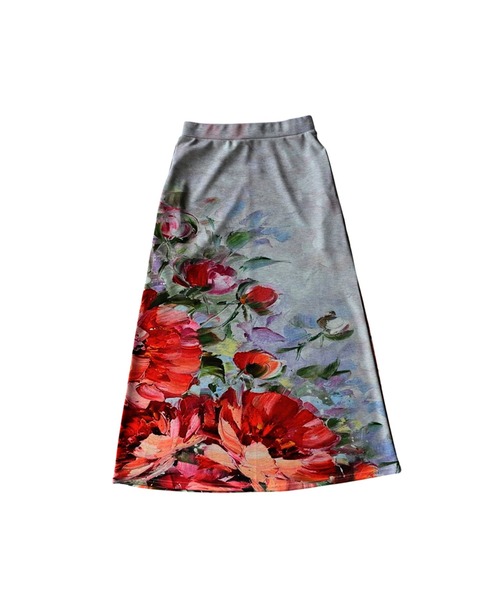 antiqua(アンティカ)の「花柄 Aライン ロングスカート(スカート・レディース・アイボリー/ブラック・ONESIZE)」の11枚目の写真