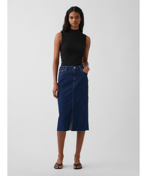 GAP(ギャップ)の「デニム ミディ ペンシルスカート(デニムスカート・レディース・インディゴブルー・26/25/23/24/27/28)」の1枚目の写真