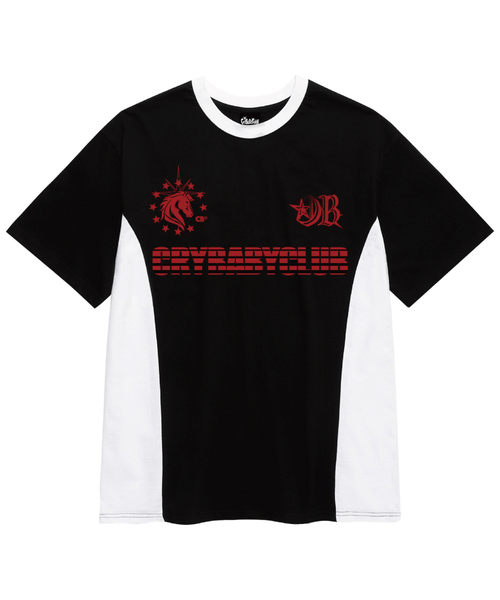 CRYBABYCLUB(クライベイビークラブ)の「レースクラブ 配色 半袖Tシャツ(Tシャツ/カットソー・レディース・ホワイト/ブラック/ミント・LARGE/X-LARGE/MEDIUM)」の3枚目の写真