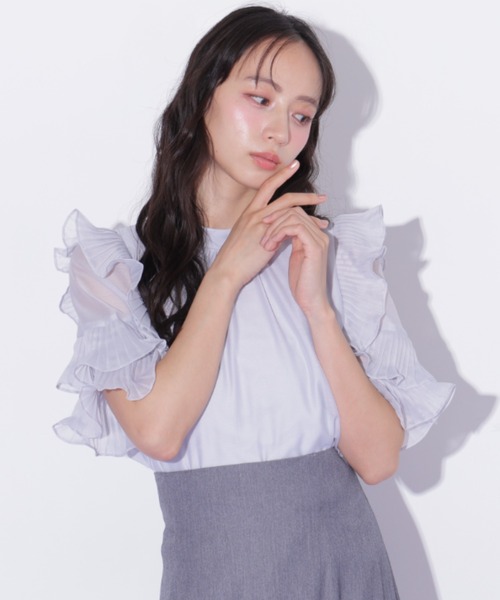 JILL by JILL STUART(ジルバイジルスチュアート)の「プリーツフリルシアーブラウス(シャツ/ブラウス・レディース・ブルー/ピンク/ホワイト・FREE)」の19枚目の写真