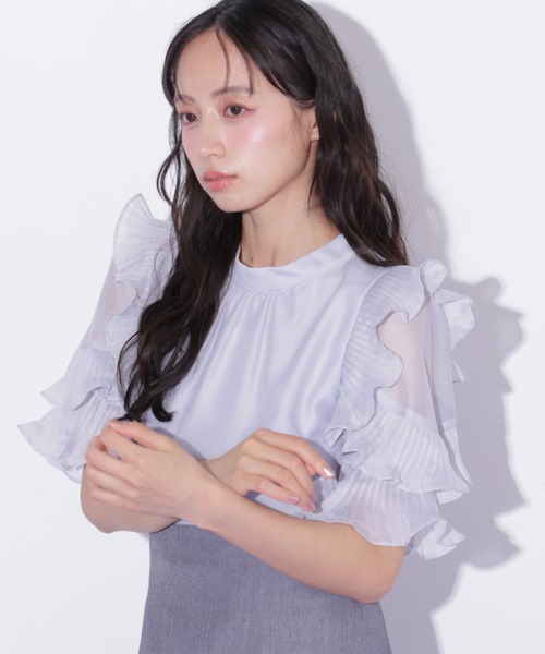 JILL by JILL STUART(ジルバイジルスチュアート)の「プリーツフリルシアーブラウス(シャツ/ブラウス・レディース・ブルー/ピンク/ホワイト・FREE)」の20枚目の写真