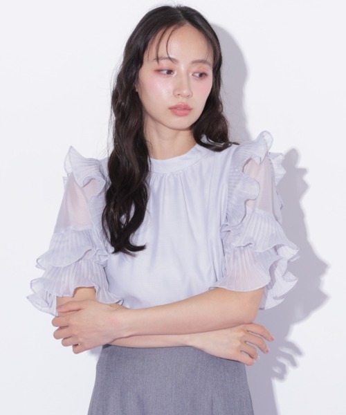 JILL by JILL STUART(ジルバイジルスチュアート)の「プリーツフリルシアーブラウス(シャツ/ブラウス・レディース・ブルー/ピンク/ホワイト・FREE)」の15枚目の写真