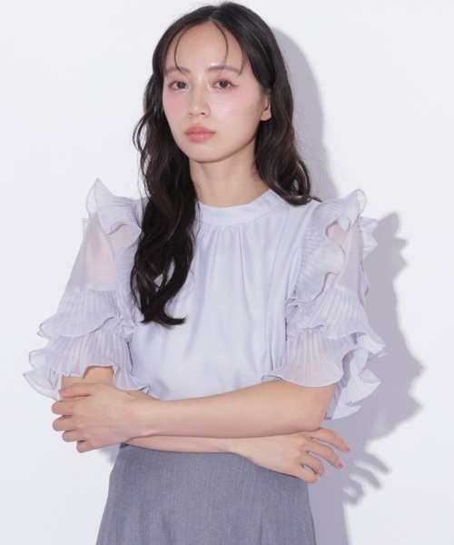 JILL by JILL STUART(ジルバイジルスチュアート)の「プリーツフリルシアーブラウス(シャツ/ブラウス・レディース・ブルー/ピンク/ホワイト・FREE)」の16枚目の写真