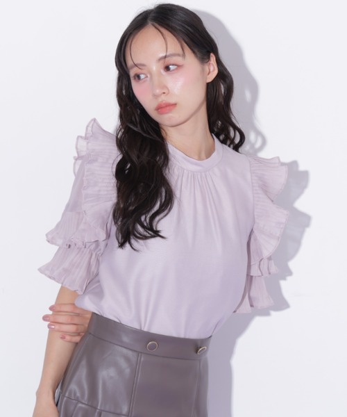 JILL by JILL STUART(ジルバイジルスチュアート)の「プリーツフリルシアーブラウス(シャツ/ブラウス・レディース・ブルー/ピンク/ホワイト・FREE)」の6枚目の写真