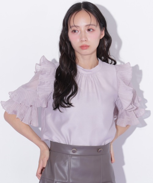 JILL by JILL STUART(ジルバイジルスチュアート)の「プリーツフリルシアーブラウス(シャツ/ブラウス・レディース・ブルー/ピンク/ホワイト・FREE)」の7枚目の写真