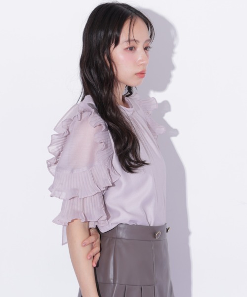 JILL by JILL STUART(ジルバイジルスチュアート)の「プリーツフリルシアーブラウス(シャツ/ブラウス・レディース・ブルー/ピンク/ホワイト・FREE)」の9枚目の写真