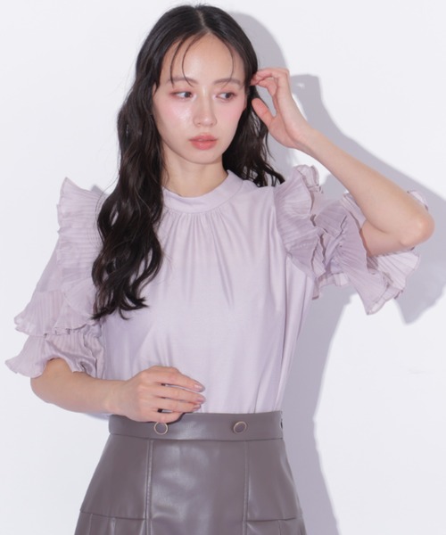 JILL by JILL STUART(ジルバイジルスチュアート)の「プリーツフリルシアーブラウス(シャツ/ブラウス・レディース・ブルー/ピンク/ホワイト・FREE)」の8枚目の写真
