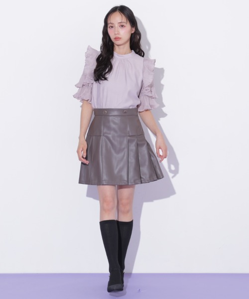 JILL by JILL STUART(ジルバイジルスチュアート)の「プリーツフリルシアーブラウス(シャツ/ブラウス・レディース・ブルー/ピンク/ホワイト・FREE)」の12枚目の写真
