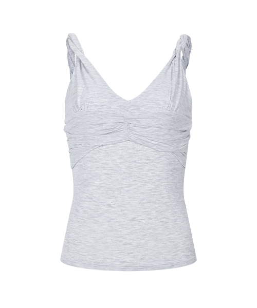 PLEASENOFOLLOW(プリーズノーフォロー)の「Shell Shirring Sleeveless Top (White Melange)(Tシャツ/カットソー・レディース・その他・FREE)」の3枚目の写真