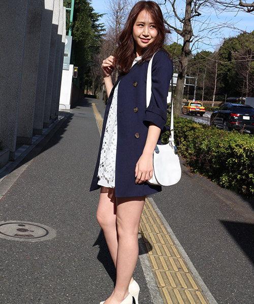 FREE'S MART（フリーズマート）の「ノーカラートレンチコート（トレンチコート・レディース・ベージュ/ネイビー・SMALL/MEDIUM）」の7枚目の写真