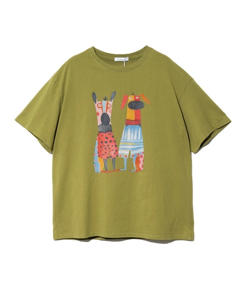 Colork(カラック)の「COLORK/カラック カラフルDOG TEE(Tシャツ/カットソー・レディース・ホワイト/グリーン・FREE)」の8枚目の写真