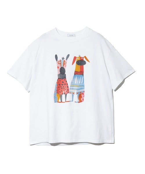 Colork(カラック)の「COLORK/カラック カラフルDOG TEE(Tシャツ/カットソー・レディース・ホワイト/グリーン・FREE)」の10枚目の写真