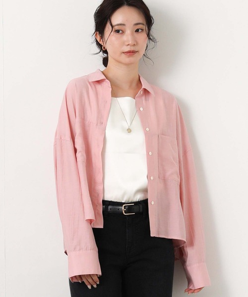 Gready Brilliant(グレディブリリアン)の「シワ加工ショートシャツ(シャツ/ブラウス・レディース・ピンク/キャメル/オフホワイト・38)」の19枚目の写真