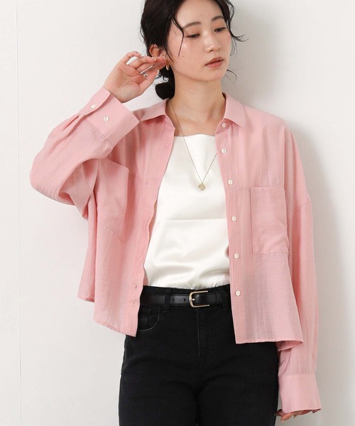 Gready Brilliant(グレディブリリアン)の「シワ加工ショートシャツ(シャツ/ブラウス・レディース・ピンク/キャメル/オフホワイト・38)」の16枚目の写真