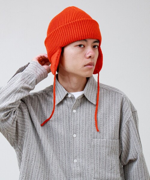 GLOSTER（グロスター）の「【ユニセックス】イヤーカバー ニットワッチキャップ 耳あて付きニット帽（ニットキャップ/ビーニー・メンズ・オレンジ/ブラック/グレー/ネイビー・FREE）」の12枚目の写真