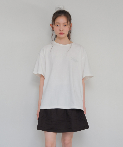 MOUI(モウイ)の「Lettering T shirt (O/WHITE)(Tシャツ/カットソー・レディース・その他・FREE)」の2枚目の写真