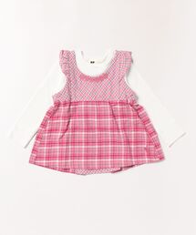 KP | チェック生地ドッキングチュニック(Tシャツ/カットソー)