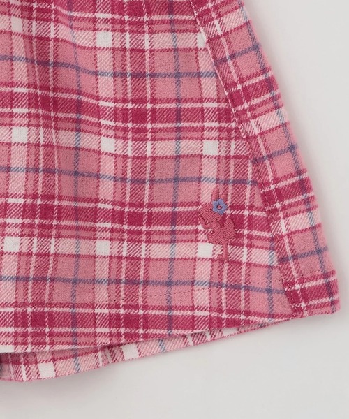 KP(ケーピー)の「チェック生地ドッキングチュニック(Tシャツ/カットソー・キッズ・ピンク/ライトブルーグレー・90cm/100cm/110cm/120cm/130cm)」の7枚目の写真