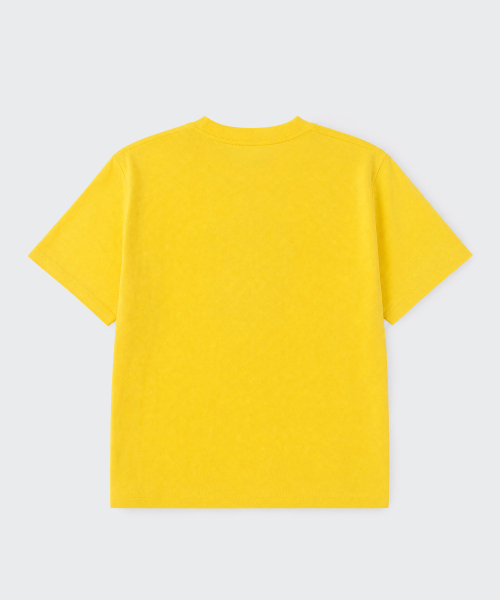 MUSINSA STANDARD KIDS（ムシンサスタンダードキッズ）の「[キスヘリングコレクション] スリーアイドフェイスティーシャツ [イエロー]（Tシャツ/カットソー・レディース・その他・120/130/140/150/160）」の2枚目の写真