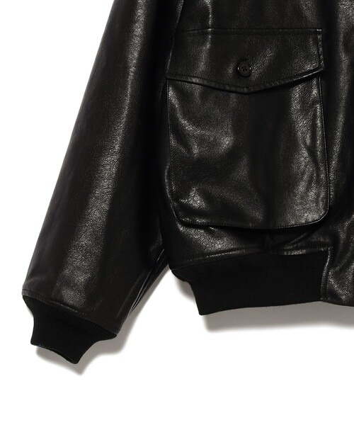 BEAMS HEART(ビームスハート)の「ボアカラー G1タイプ ブルゾン(ライダースジャケット・メンズ・ダークブラウン/ブラック・SMALL/MEDIUM/LARGE)」の4枚目の写真
