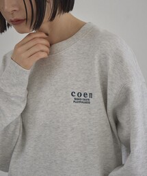 coen(コーエン)ロゴ刺繍 C/N裏毛スウェット
