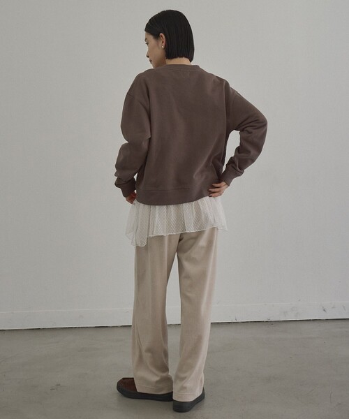 coen(コーエン)の「coen(コーエン)ロゴ刺繍 C/N裏毛スウェット(スウェット・レディース・ダークグレー/ダークグリーン/ライトグレー/クリーム/ブラウン/オフホワイト・L/M)」の15枚目の写真
