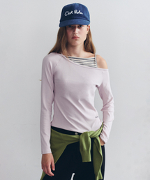 UNBALANCE STRIPE LONG SLEEVE PINK