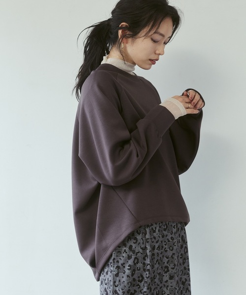 hunch(ハンチ)の「とろみダンボール ドルマントップス(スウェット・レディース・チャコールグレー/ブラック/グリーン・FREE)」の2枚目の写真